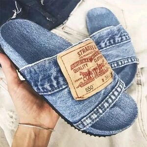 Levi's Denim Blue Casual Slides